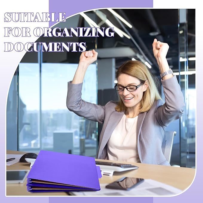Skyygemm 12 Pack Classification File Folders Bulk with Divider and 2" Expansion, Pressboard Folder with 2 Prong Fasteners for Employee Records Medical Charts Office Document Organization(Purple)