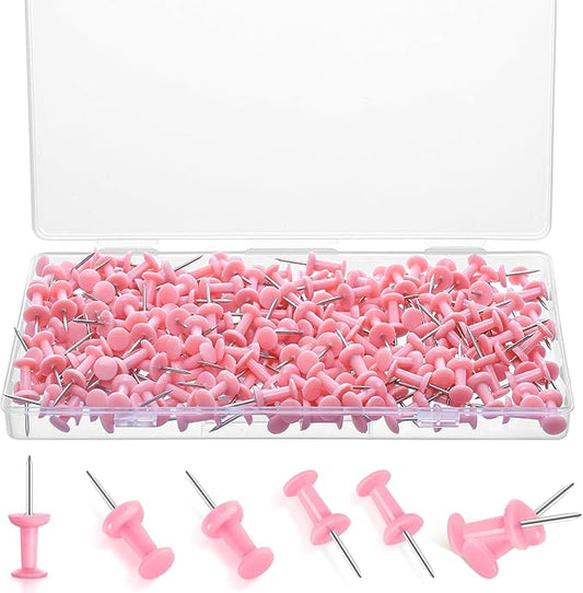 220 Count Pink Push Pins, Standard Plastic Head Steel Point Thumb Tacks Decorative Push Pins for Cork Board Wall Hanging