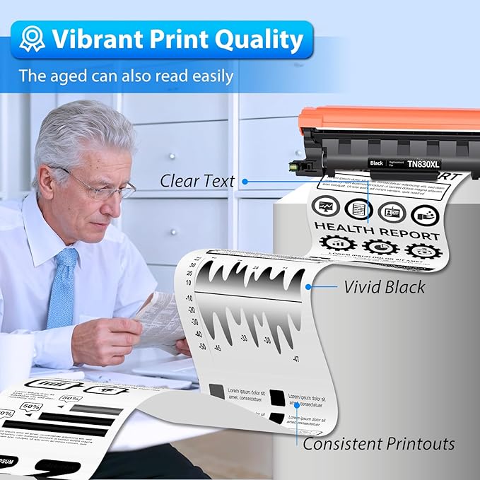 ZIPRINT TN830XL Toner 2 Pack(with chip) Compatible Replacement for Brother tn830 tn830xl tn830/xl/v tn-830xl Toner for HL-L2460DW DCP-L2640DW HL-L2405W MFC-L2820DW MFC-L2900DW HL-L2480DW Printer