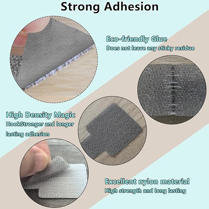 Desk Cable Management, Wire Organizers for Cords - Upgrade 48 PCS Grey Sticky Back Self Adhesive Cable Ties, Hook and Loop Straps for Home or Office Use