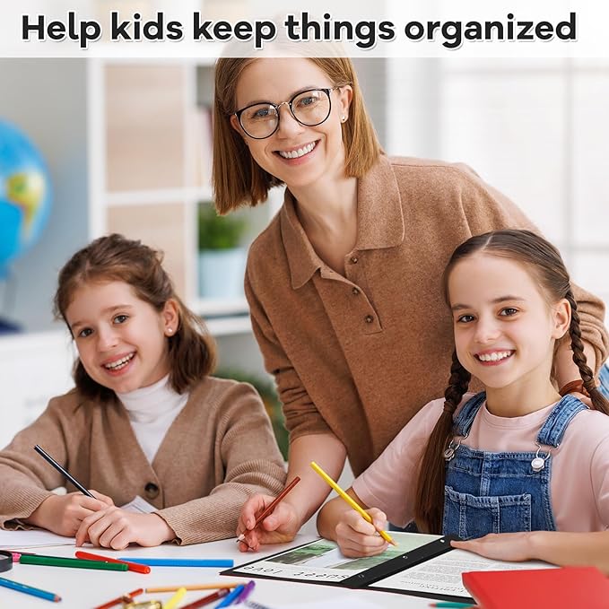 Henoyso 24 Pcs Plastic Folders with Clear Front Pocket and 3 Prong Take Home Plastic 2 Pocket Folder Back to School for Students Parent Teacher Communication for School Office (Black)