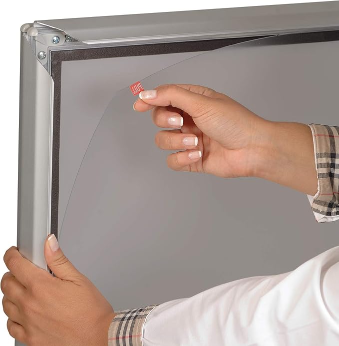 M&T Displays WindPro Weather and Wind Resistant Outdoor Pavement Curb Sidewalk Sign Holder for 24x36 Inch Posters Silver Aluminum Easy Front Loading Snap Frame Durable HDPE Silver Water Base (5 Pack)