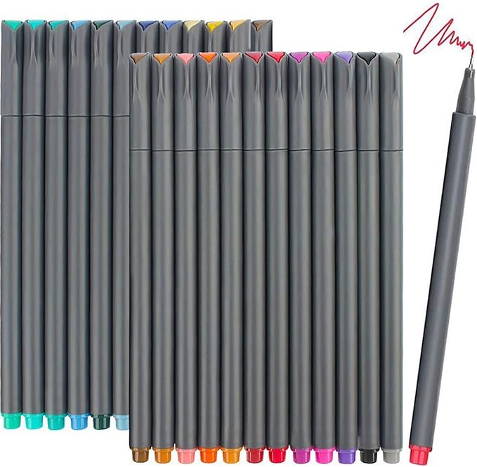 iBayam Office Supplies Gifts for Women Men Desk Calendar Note Taking, Journal Planner Pens Colored Pens Fine Point Markers Fine Tip Drawing Pens Fineliner Pen for School Office Home Supplies, 24-Pack