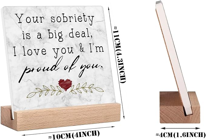 Inspirational Desk Decor Sign Sobriety Gifts One Year Sober Gifts For Women Motivational Desk Signs Gift For Recovery Gifts For Men Your Sobriety Is A Big Deal I Love You And I'm Proud Of You Sign