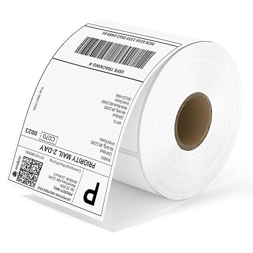 MUNBYN Thermal Direct Shipping Labels, 4x6 Labels for Thermal Printer, 500 Sheets/1 Rolls, Commercial Grade
