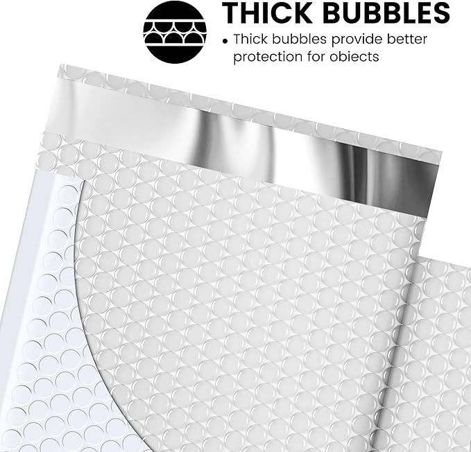 Fuxury Bubble Mailers 6x10 Inch White 50 Pack Padded Envelopes Usable Size 6x9" Thick Mailing Envelopes Bubble Opaque Padded Mailers Shipping Bags for Mailing Jewelry Makeup Small Business#0