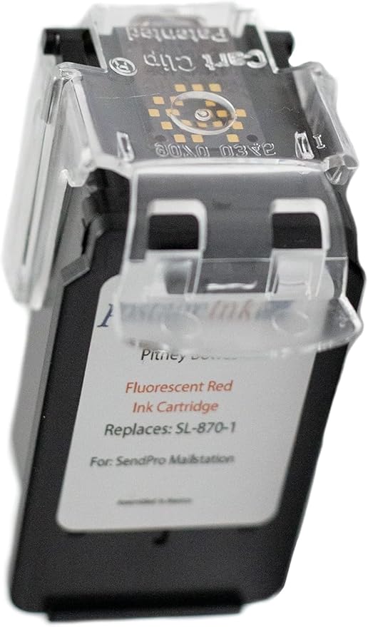 SL-870-1 Red Ink Cartridge for PB SendPro Mailstation (CSD1) Postage Meters (2-Pack)