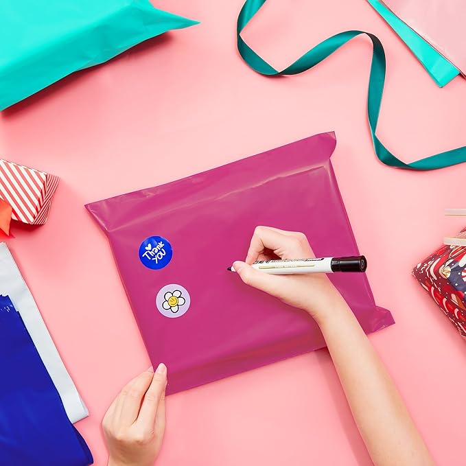 Fuxury Poly Mailers 14.5x19 Inch 500 Pcs, Bulk Shipping Bags for Clothing, Strong Adhesive Shipping Envelopes for Small Business Suppliers,Waterproof Mailers Poly Bags Mailing Envelopes Pink