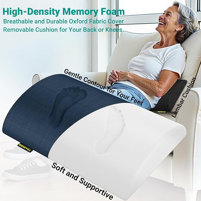 Adjustable Foot Rest for Under Desk at Work, Ergonomic Under Desk Footrest with 6 Positions, Foot Stools for Under Office Desk Chair, Leg Rest for Home, Car, Computer, Gaming Accessories