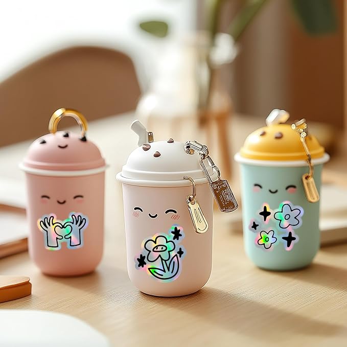 Printable Holographic Silver Sticker Paper, Laser & Inkjet Printable 8.5 x 11 Inches Dries Quickly Stickers Rainbow Vinyl Label 22 pcs