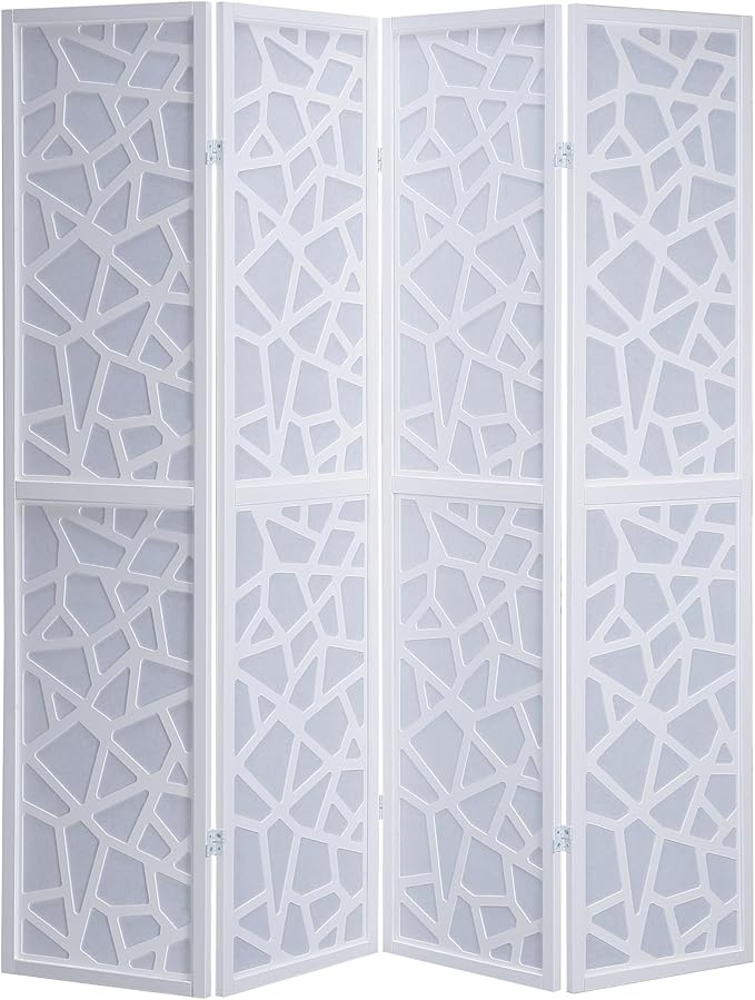 NicBex Room Divider 4 Panel Room Dividers with Paper-Looking Partition Room Dividers and Folding Privacy Screens Wall Divider for Home, Office, Room Separation,70" W x 1" D x 70" H, White