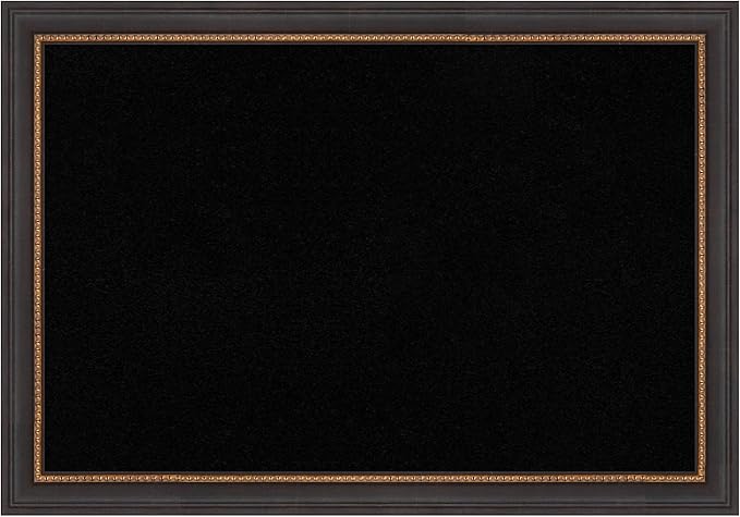 Amanti Art Black Cork Board for Wall, 19x27 Vision Board with Black Wood Frame, Medium Corkboard Office Decor for Home Organization, Traditional Corkboard Pinboard to Display Items for Home