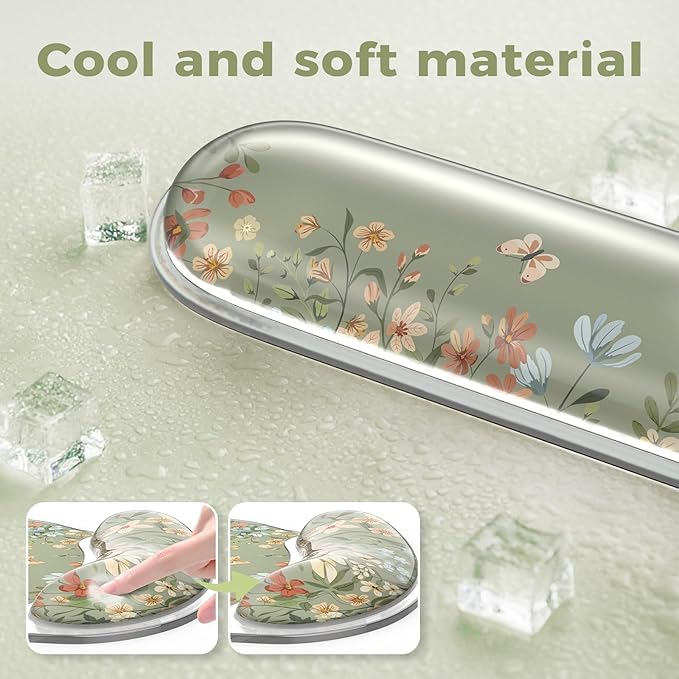 iCasso Gel Wrist Rest for Keyboard and Mouse,Ergonomic Mouse Pad Wrist Support for Typing Pain Relief,Silicone Keyboard Cushion Hand Arm,Cute Computer Wrist Rest for Women Girl