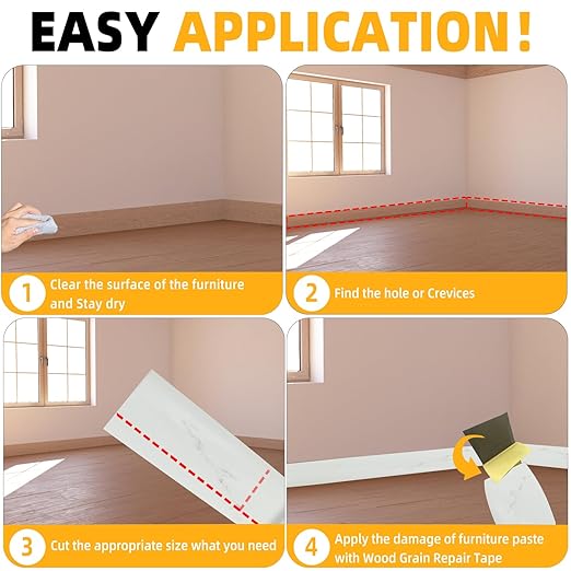 GSCIT Club Wood Grain Repair Tape, 24 inch X 25ft Self Adhesive Marble Grain Repair Patch for Tables, Chairs, Baseboards, Doors, Windows, Floors, Handicraft DIY.