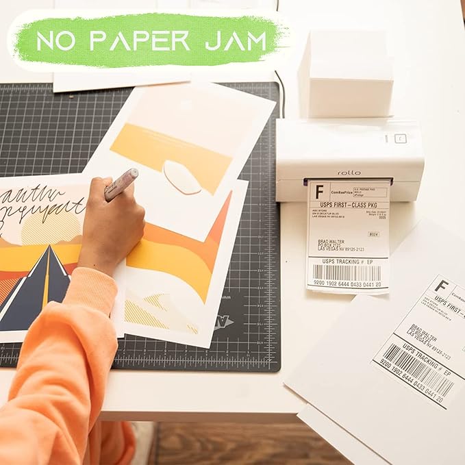 MFLABEL 4x6 Direct Thermal Labels (4000 Labels) 4" x 6" Perforated Shipping Labels Compatible with Zebra Printers Fanfold Thermal Label Stickers for Shipping Packages - 4 Stacks White Labels