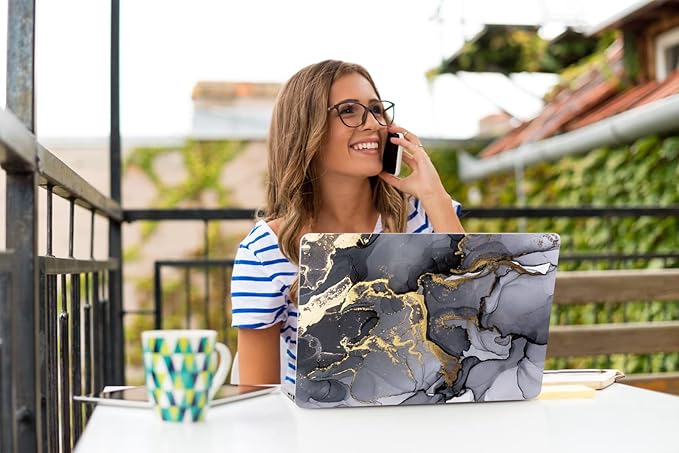 Teryeefi Compatible with MacBook Pro 13 inch Case M1 M2 Chip A2338 A2289 A2251 A2159 A1989 A1706, Plastic Hard Shell & Keyboard Cover for 2016-2020 2022 MacBook Pro 13 Touch Bar,Gray Marble