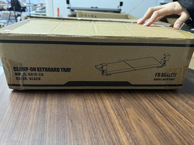 Large Keyboard Tray Under Desk Slide Out with Extra Sturdy C Clamp Mount System,26'' (30'' including Clamps) x11 Slide-Out Keyboard Drawer Under Desk for Typing,Keyboard Mouse Tray,Black