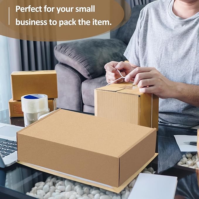 Eupako 12x9x3" Brown Shipping Boxes Corrugated Box Mailers 20 Pack Cardboard Shipping Boxes for Small Business, Mailing