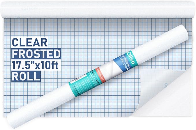 Frosted Clear Contact Paper Roll for Books Crafts, 17.5in x 10ft Sticky Adhesive Clear Plastic Cover Protector Film Liner