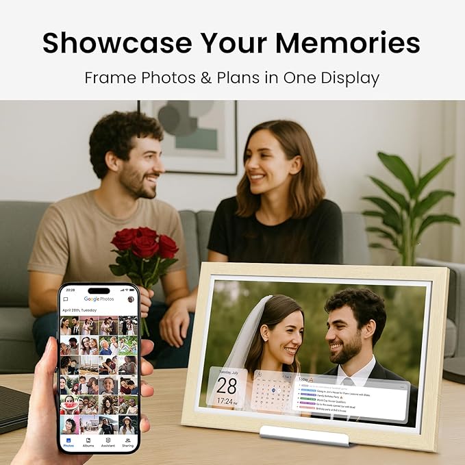 ApoloSign Digital Calendar: Electronic Calendar, Smart Touchscreen Interactive Display for Chore Chart, Family Schedules Planner, Supports All Apps via Google Play (Yellow, 15.6-inch)