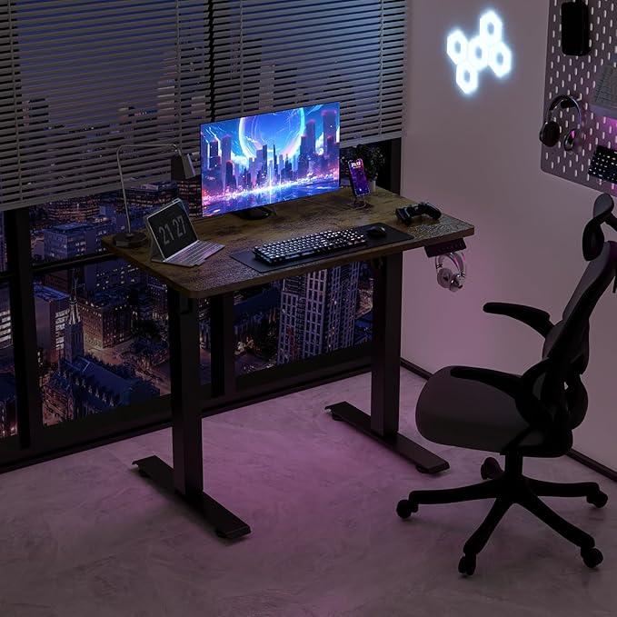 35 * 20 Electric Standing Desk, Adjustable Height Sit Stand Up Desk, Motorized Home Office Computer Gaming Workstation Desk