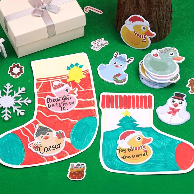 36 Pack Christmas Sticky Notes 720 Sheets Cute Duck Sticky Notes Self-Sticky Writing Memo Pads Page Marker for Holiday Gifts Office School Christmas Stationery Stocking Stuffers Xmas Party Favor