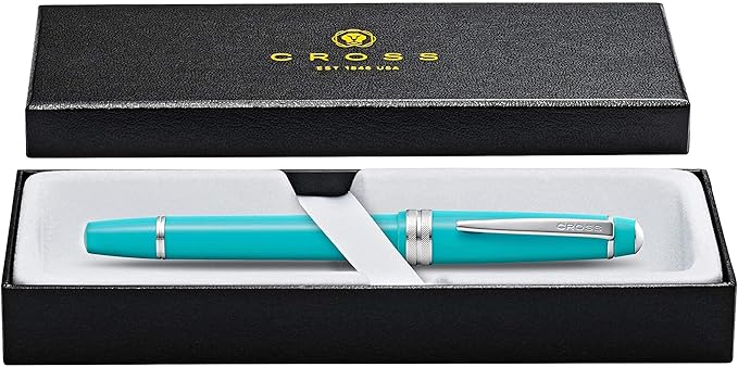 Cross Bailey Light Refillable Rollerball Pen Presented in a Everyday Gift Box - Medium Point, Black Ink, Polished Teal