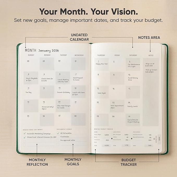 Hourly Planner & Appointment Book (8.5” x 11”) - Premium Hourly Planner with Daily Schedule & 30-Minute Time Slots for Better Time Management by PRODUCTIVITY STORE (A4, Green)