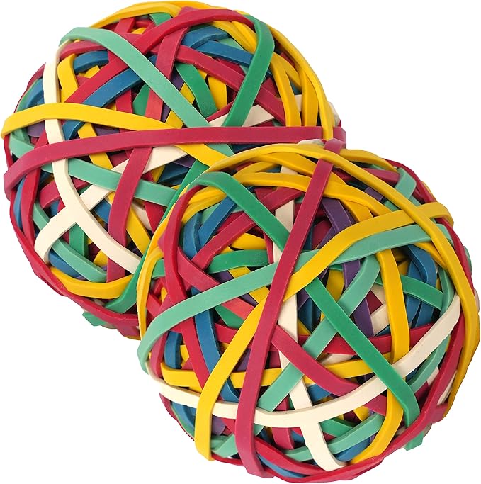 Rubber Bands Ball 2 Pack Size #32 About 300 Pcs Colors Elastic Band For Office School Home Strong Loop Office Supplies