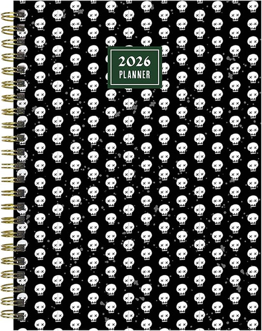 TF Publishing 2026 Skulls & Spells Medium Weekly Monthly Planner with 12-Month Calendar Grid, Goals and Task Trackers - Weekly Schedule Planner with Notes Section and Stickers - 6.5in x 8in