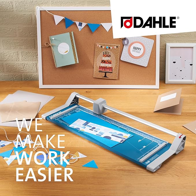 Dahle 508 Personal Rotary Trimmer, 18" Cut Length, 5 Sheet Capacity, Self-Sharpening, Automatic Clamp, German Engineered Paper Cutter