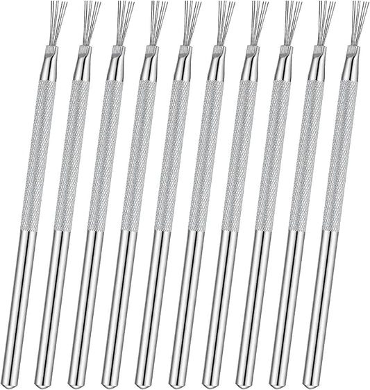 10Pcs Clay Needle Tools, Stainless Steel Feather Wire Texture Tool, Clay Needle Ceramic & Modeling Carving Tools for Ceramic Pottery Sculpting Texturing DIY Craft
