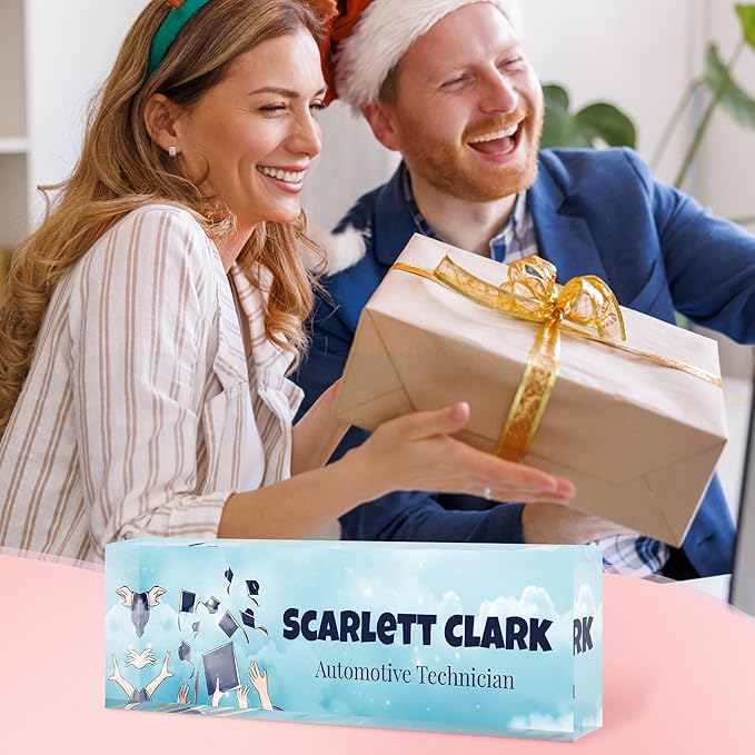 Custom Name Plate for Desk, Personalized Acrylic Office Name Sign with Name & Title, Elegant Desk Decor for Women Men, Employee Appreciation Gift (Class)