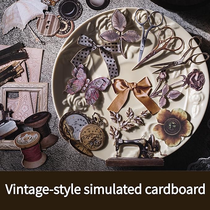 120 Pcs Vintage Scrapbooking Supplies for Junk Journal, Creative DIY Journaling Kit, Thick Cardstock Ephemera Paper for Decoration and Collage