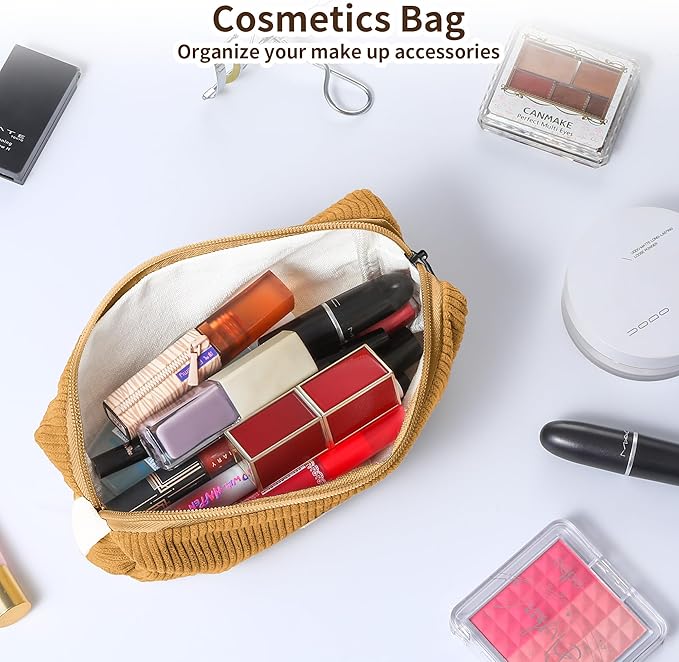 Pencil Bag Pen Case, Soft Corduroy Small Pencil Pouch Organizer with Zipper, Cute Pencil Case Pouch Stationery for Girls and Boys – Yellow