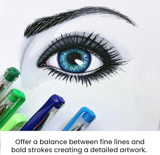 OfficeGoods Yellow Orange Red Gel Pens with Refills – Neon Journaling Art – Medium 0.8-1.0mm Tips – Non-Toxic Gel Pens Set – Quick Dry Smudge-Free 24 Pack Colors