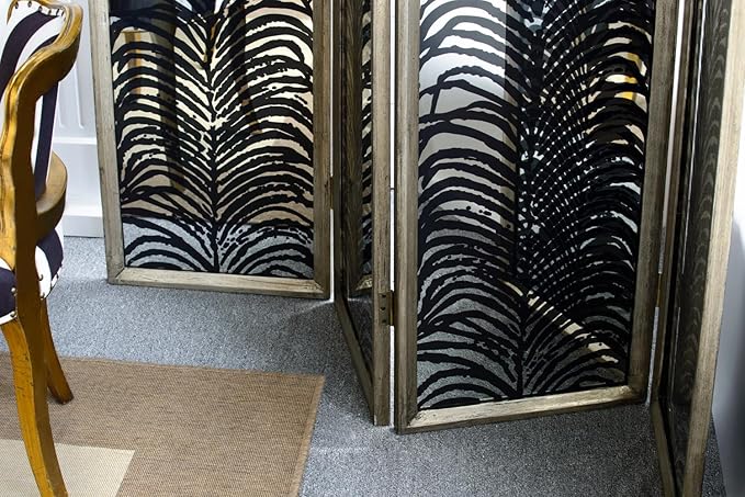 NicBex Room Divider 4 Panel Room Dividers with Durable Metal Frame Partition Room Dividers and Folding Privacy Screens Wall Divider for Home, Office, Room Separation,17.7" W x 1.5" D x 72.8" H, Black