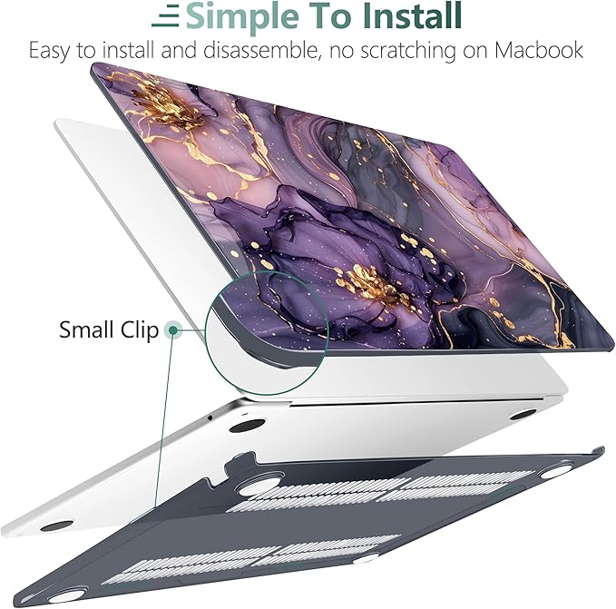 DONGKE Compatible with M4 MacBook Air 15 inch Case 2025-2023 A3241 A3114 A2941 M3 M2 Retina Display Touch ID, Plastic Hard Case & Keyboard Skin for MacBook Air 15" - Hydrangea