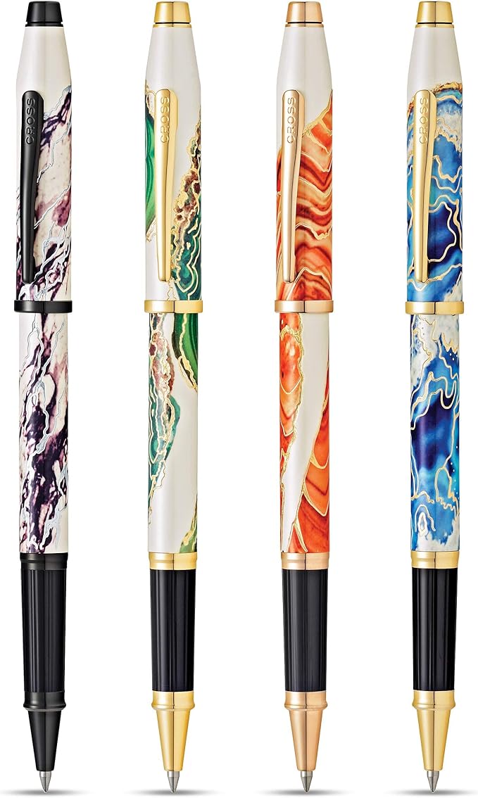 Cross Wanderlust Refillable Rollerball Pen Presented in a Luxury Gift Box - Medium Point, Black Ink,