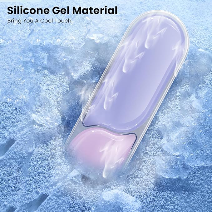 TECKNET Silicone Gel Wrist Rest for Computer Keyboard, Ergonomic Clear Gel Keyboard Wrist Rest Set for Typing Pain Relief, Comfortable Cool-Touch Wrist Support Pad for Office, Gaming, Study, Purple