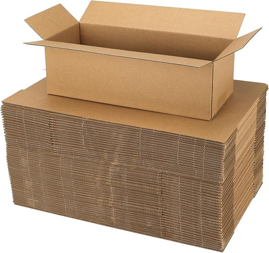 CRUGLA 40 Packs 12x4x4 Shipping Boxes for Small Business, Corrugated Cardboard Boxes Bulk for Shipping Packing Mailing