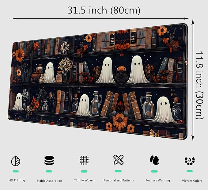 Kawaii Desk Mat Cute Gothic Desk Pad Anime Dark Academia Mouse Pad Gaming Mousepad XL Desk Matt for Desktop, Computer Laptop Keyboard and Mouse Mat for Women Office Decor Accessories 31.5x11.8 in