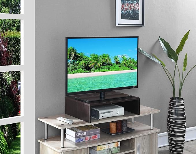 Convenience Concepts Designs2Go Small 23.75", 26" Contemporary TV or Computer Riser for Living Room, Modern Office, Den, Espresso