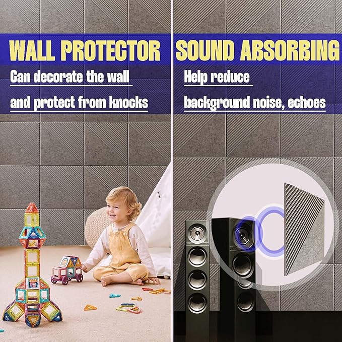 Large Cork Board for Walls 48"x 36", 12 Pack Felt Wall Tiles with Safe Removable Adhesive Tabs, Cork Board for Office,Pinboard Bulletin Board (Deep Camel, 48" x 36" 12 Pack)