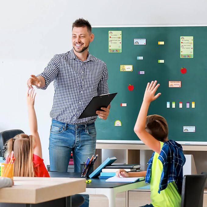 Xqumoi Boho Rainbow Teacher Sticky Notes Set, 550 Sheets, Thank You Teacher Self-Stick Note Pads Teacher Appreciation Gift Writing Memo Pads Page Marker Back to School Office Supplies (Color)