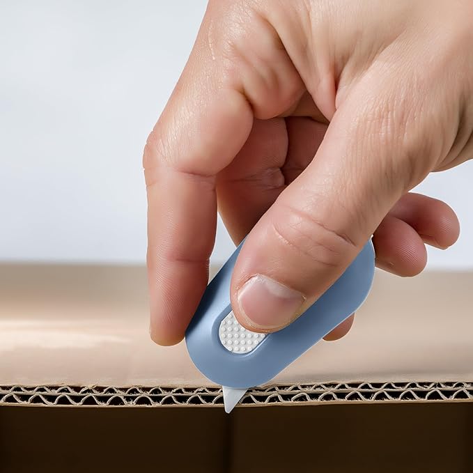 Slice Mini Box Cutter | Manual Retracting | Safe Ceramic Box Cutter Lasting 11x Longer than Metal | Box Opener | 1 Pack | Sky