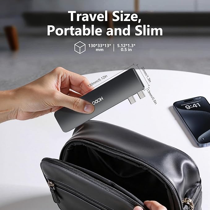 USB C Adapter HDMI Hub for MacBook Pro Air 2025-2018 M1 M2 M3 M4, Mac USB Adapter 8 in 2, MacBook USB C Hub with HDMI, Thunderbolt 3, 10G USB C USB A Data Ports, SD TF Card Reader, Audio, Black