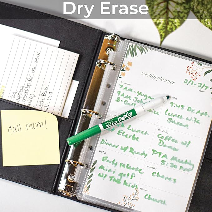 Samsill Sheet Protectors, 5.5x8.5 Inch Page Protectors for 3 Ring Binder, Super Heavy Duty, Secure Top Flap Protector, Letter Size, Top Loading, Acid Free, 50 Pack