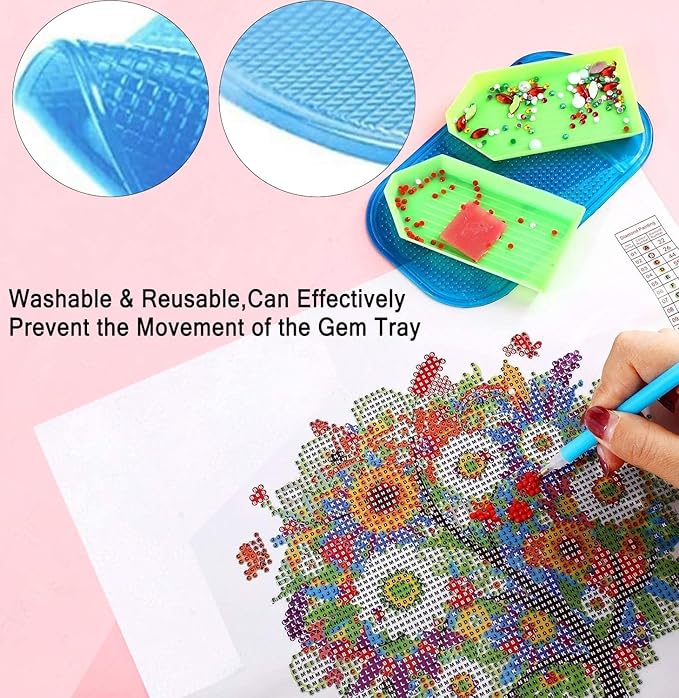 Liccyy 93PCS 5D Diamond Art Painting Tools Accessories Kits with Supplies Gem Storage Box, Painting Pens, Replacement Tips, Trays, Roller, Diamond Art Wax,Funnel,Tweezers for DIY Bead Art Craft