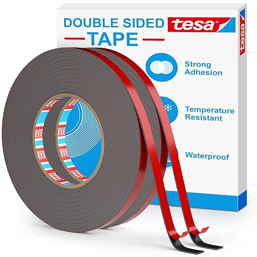 EMITEVER Double Sided Tape Heavy Duty, Tesa Adhesive Mounting Tape Waterproof(2 Pack), 0.39IN x 36FT Strong Acrylic Foam Tape for Walls, Automotive, Home Office Decor